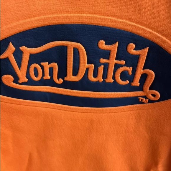Von Dutch Original Unisex Orange/Black Raised Logo Hoodie/Pullover | NEW/NWT!!🔥 - Picture 6 of 10